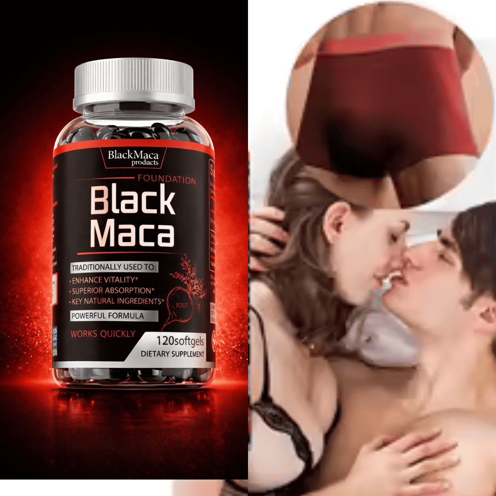 Black Maca Supplement with Black Pepper-Boosts Natural Power and Stamina, Balances Hormones and  Improve Men Sexual Performance