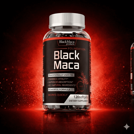 Black Maca Supplement with Black Pepper-Boosts Natural Power and Stamina, Balances Hormones and  Improve Men Sexual Performance