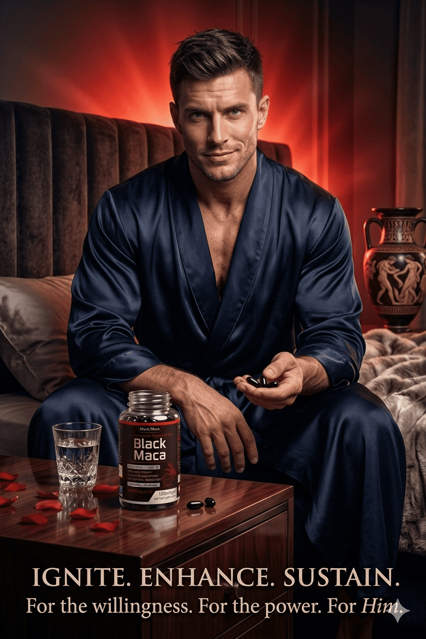 Black Maca Supplement with Black Pepper-Boosts Natural Power and Stamina, Balances Hormones and  Improve Men Sexual Performance
